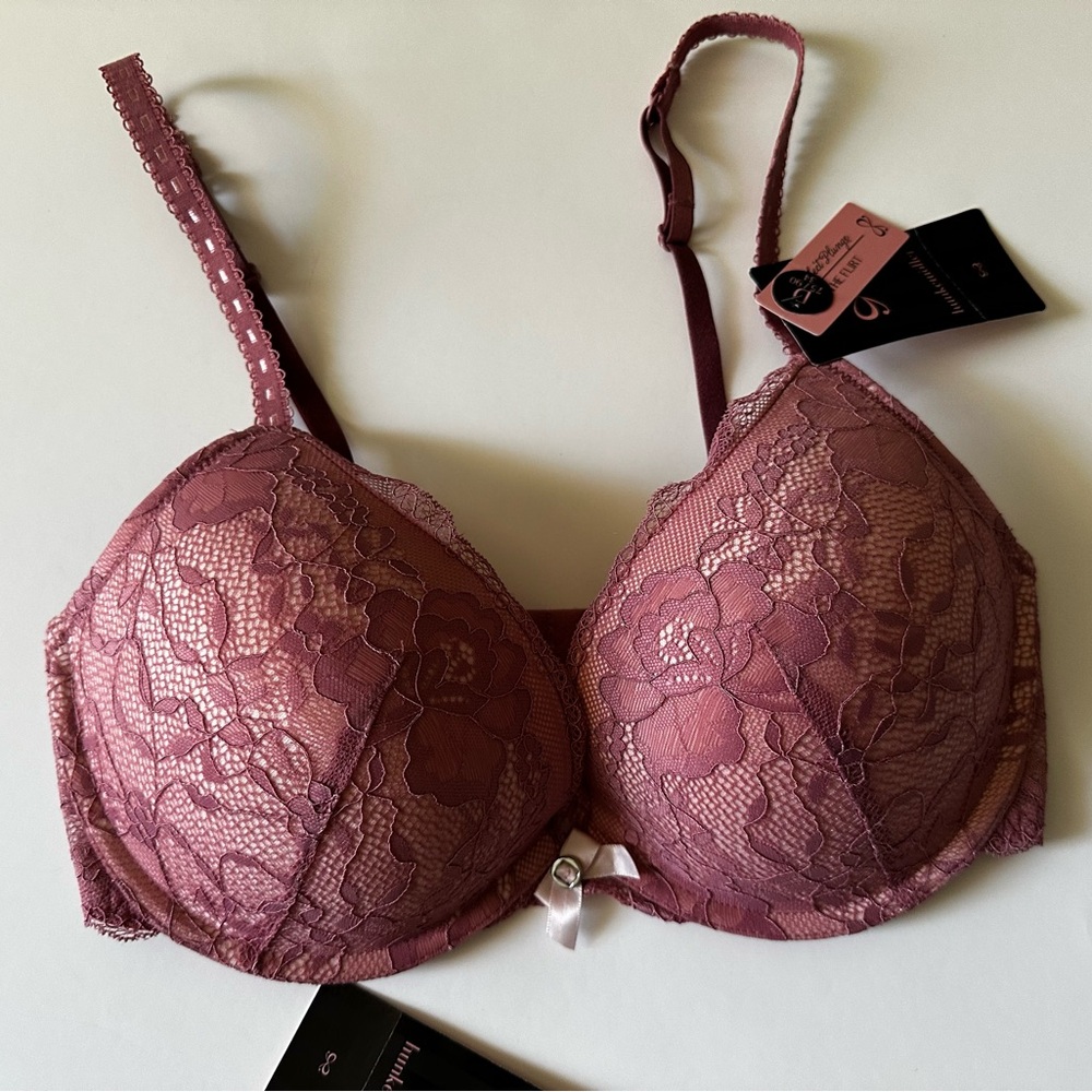 NWT Hunkermoller Lace Bra and Panty Set in Mauve - Picture 2 of 6